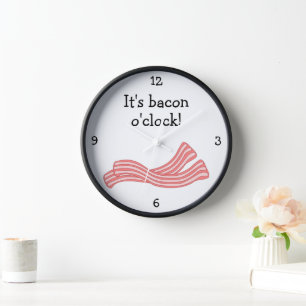 Bacon O'Clock Spaß Food Grafik Wanduhr
