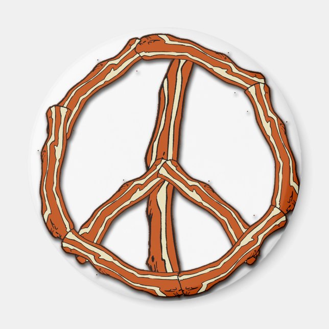Bacon Peace Sign T - Shirt, Hoodies, Geschenke Magnet (Vorne)