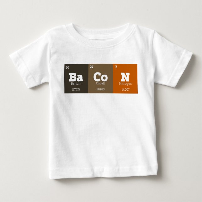 Bacon Periodic Table Chemistry Chemical Elements Baby T-shirt (Vorderseite)