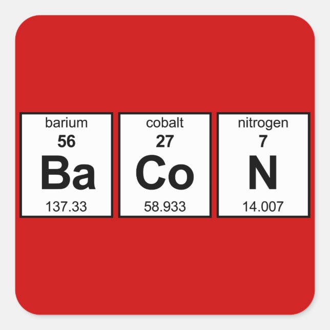 BaCoN Periodische Tabelle Quadratischer Aufkleber (Vorderseite)