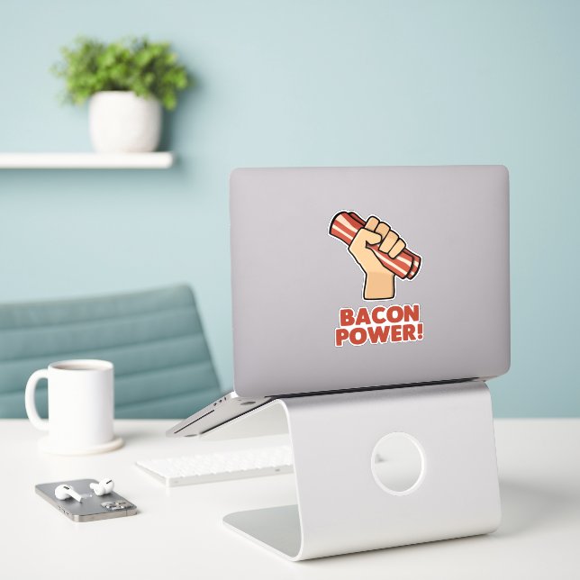 Bacon Power Aufkleber (Laptop auf Schreibtisch)