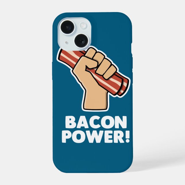 Bacon Power iPhone 15 Hülle (Rückseite)