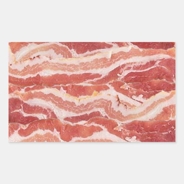 Bacon-rechteckige Stickers (Vorderseite)