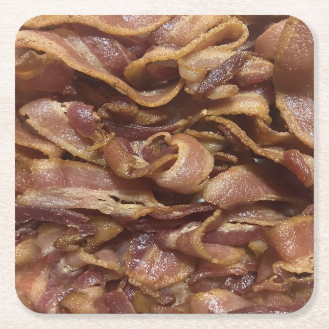 Bacon Rechteckiger Pappuntersetzer (Vorderseite)