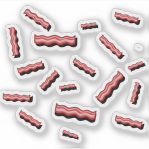 Bacon Red Fleisch Liebhaber Spaß Retro-Muster Aufkleber