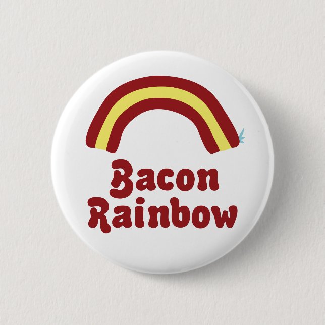 Bacon Regenbogen Button (Vorderseite)
