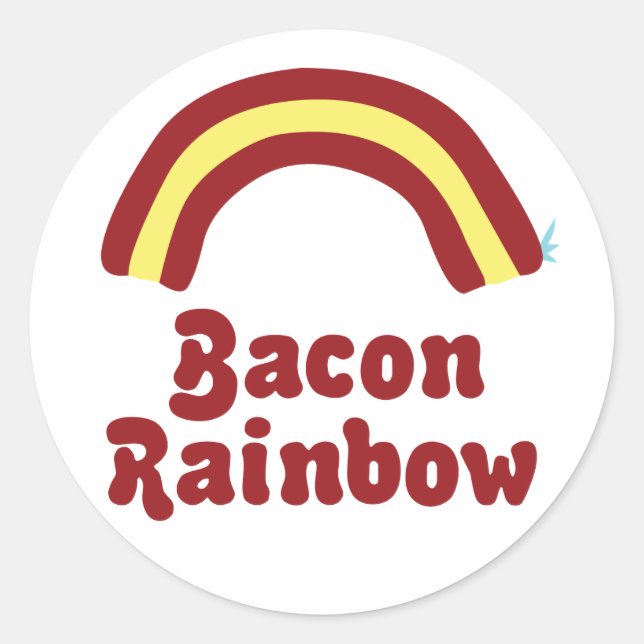 Bacon Regenbogen Runder Aufkleber (Vorderseite)
