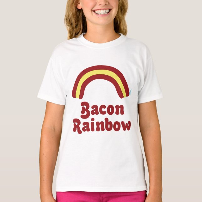 Bacon Regenbogen T-Shirt (Vorderseite)