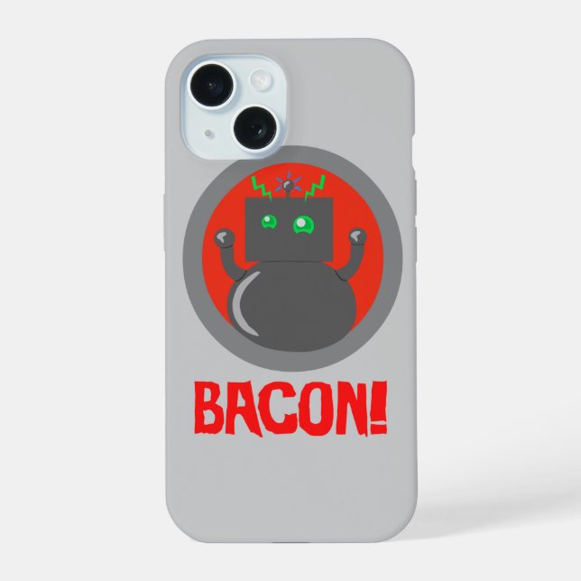 Bacon Robot iPhone Case 15 Hülle (Rückseite)