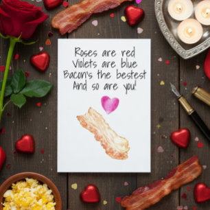 Bacon-Rose sind der Rote Funny Valentine-Tag Karte