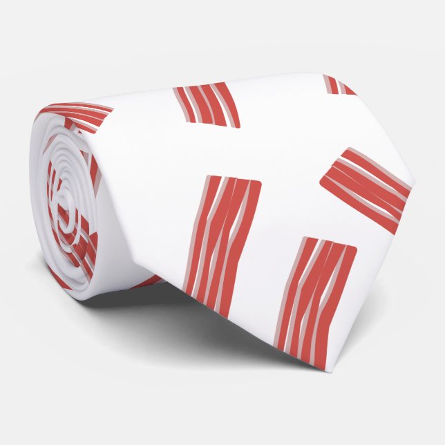 Bacon Slices Party Nahtloses Muster Krawatte (Gerollt)