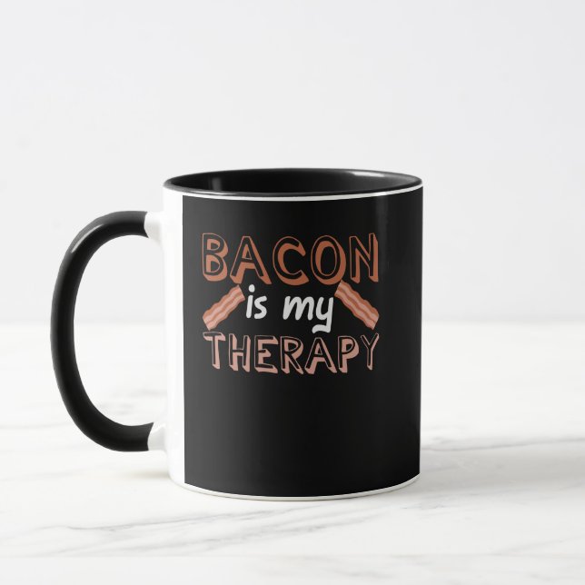 Bacon Sprichwort Joke Therapie Fleisch Schweinefle Tasse (Links)