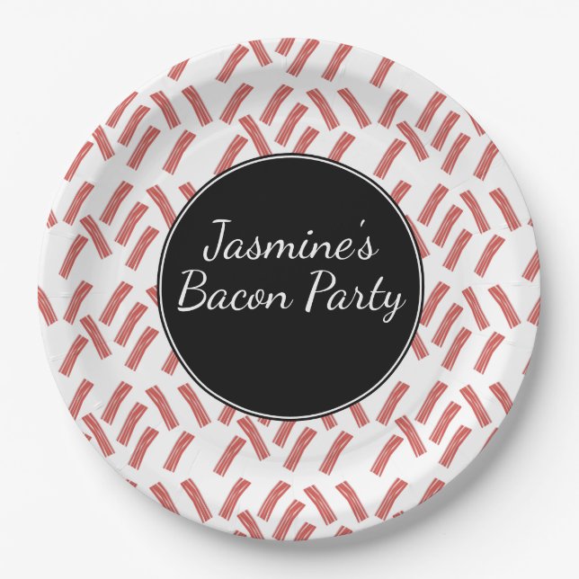 Bacon Strip Geburtstagspartei jedes Alter Pappteller (Vorderseite)