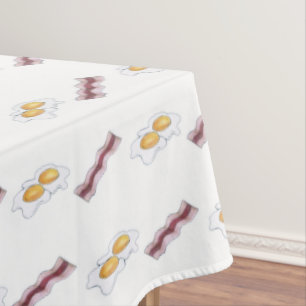 Bacon Strips und frittierte Eier Frühstück Küche Tischdecke