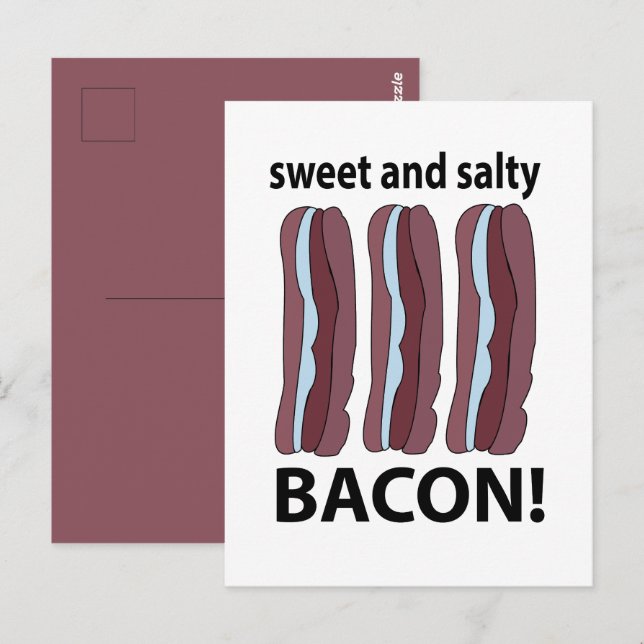 Bacon Süß Und Salzig Bacon Postkarte (Vorne/Hinten)