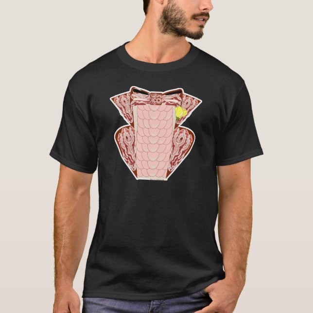 Bacon Tuxedo Novelty Breakfast Spaß T-Shirt (Vorderseite)