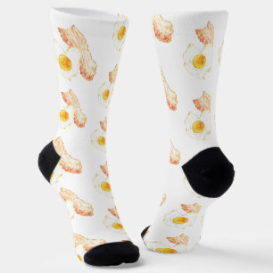 Bacon- und Ei-Frühstücksliebhaber-Wasserfarbe Socken