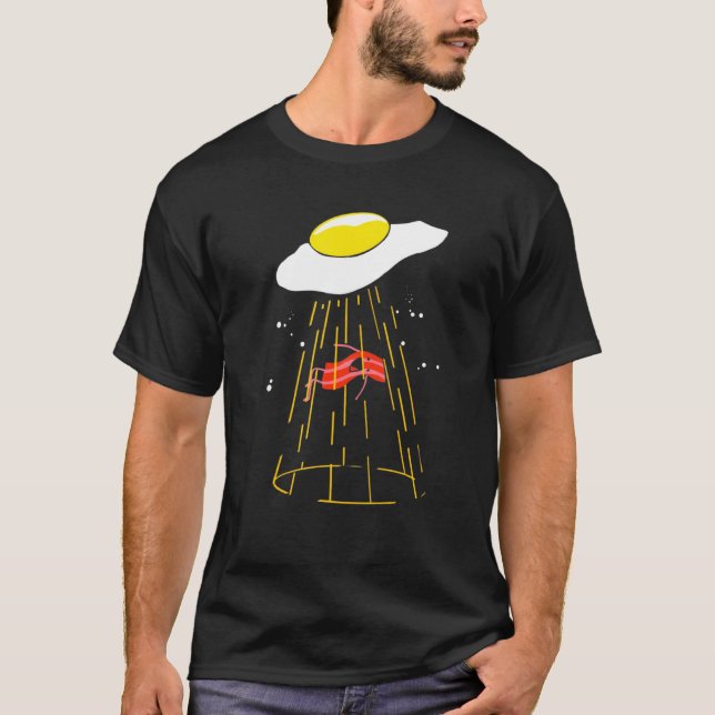 Bacon und Eier Alien Entführung Eier knusprige Frü T-Shirt (Vorderseite)