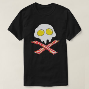 BACON UND EIER COOLE SKULL KNOCHEN SPOOF T - Shirt