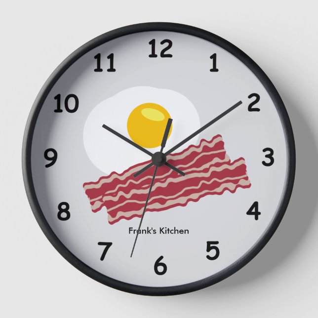 Bacon- und Eier-Küchenuhr Uhr (Vorderseite)