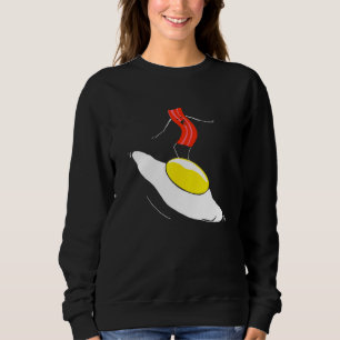 Bacon und Eier Surfen Ei knusprig Frühstück Surfer Sweatshirt