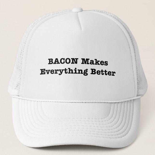 BACON verbessert alles Truckerkappe (Vorderseite)