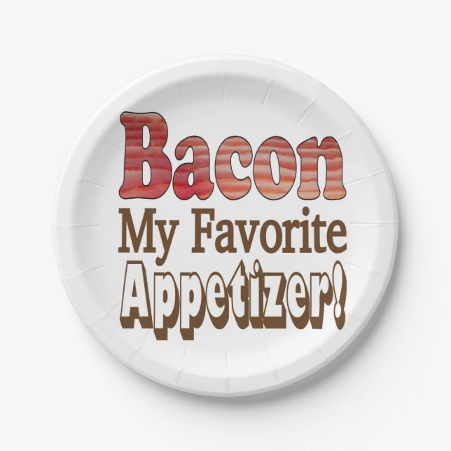 Bacon Vorspeise Papier Teller (Vorderseite)