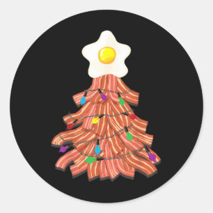 Bacon Weihnachtsbaum Ei Top Funny Schweinefleisch Runder Aufkleber
