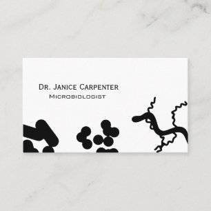 Bacteria Medical Micro Black & White Business Card Visitenkarte