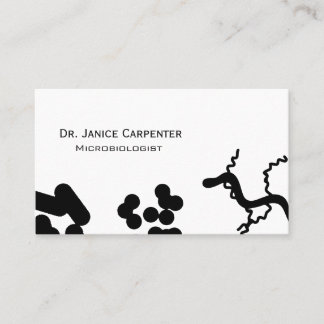 Bacteria Medical Micro Black & White Business Card Visitenkarte
