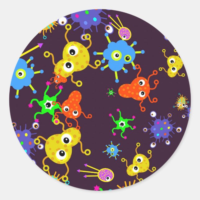 Bacteria Wallpaper Runder Aufkleber (Vorderseite)