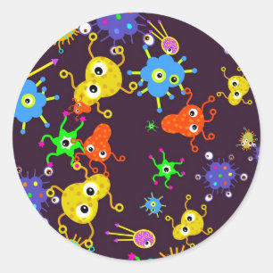 Bacteria Wallpaper Runder Aufkleber