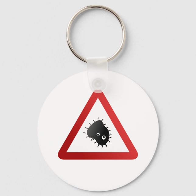 Bacteria Warning Sign Schlüsselanhänger (Vorderseite)