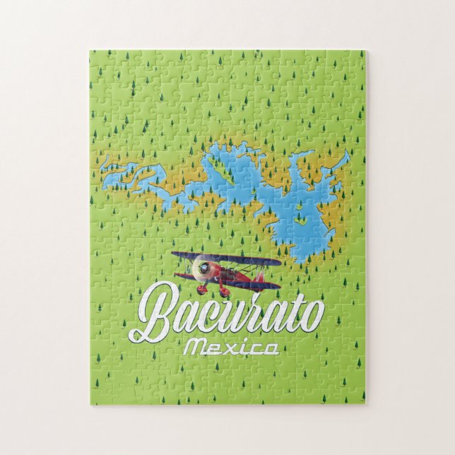 Bacurato Mexiko See Karte Puzzle (Vertikal)