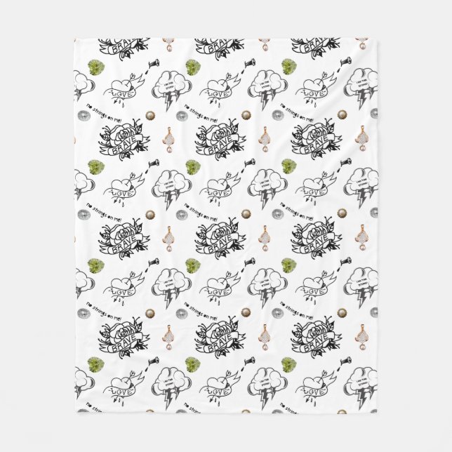 Bad and Boo-jee Gothic Halloween Fleecedecke (Vorderseite)