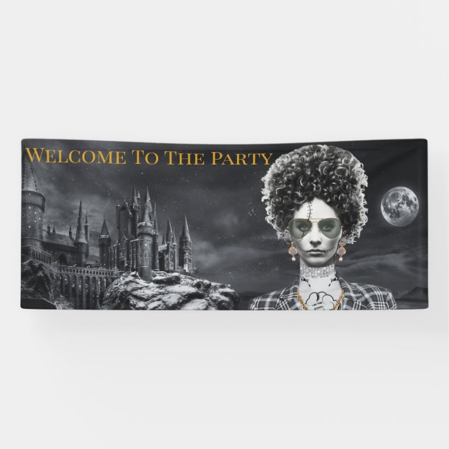 Bad and Boojee Gothic Halloween-Party Banner (Horizontal)