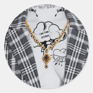 Bad and Boojee Gothic Halloween Siegel Runder Aufkleber