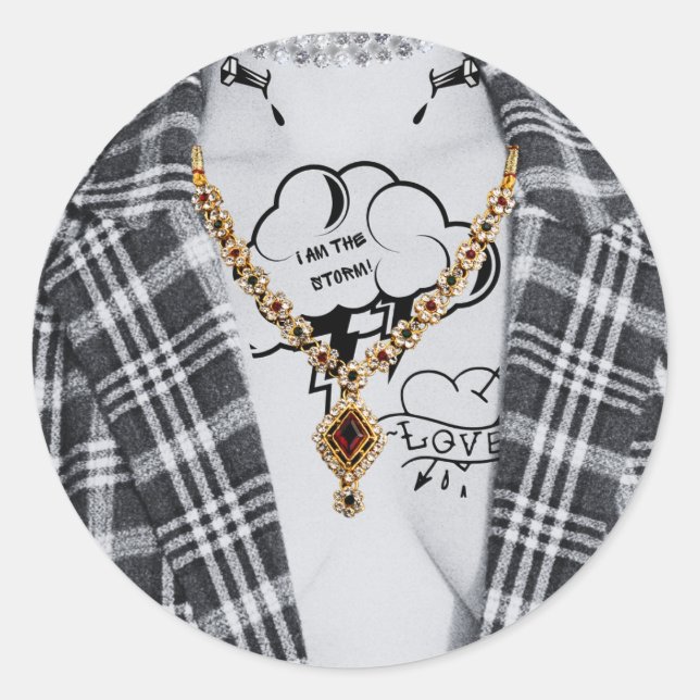 Bad and Boojee Gothic Halloween Siegel Runder Aufkleber (Vorderseite)