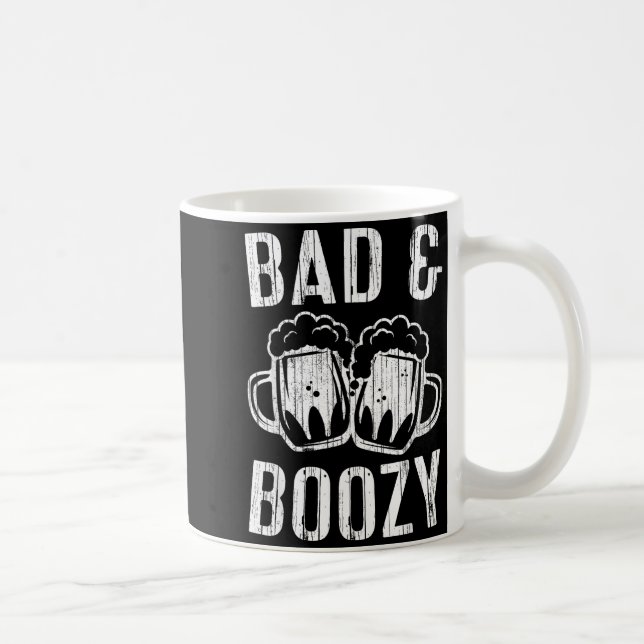 Bad And Boozy Shirt Irish Beer Men Women St Patric Kaffeetasse (Rechts)