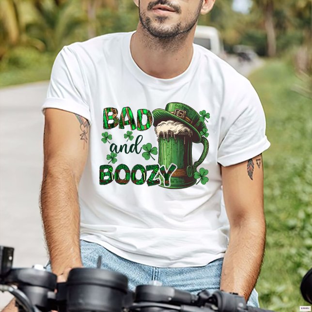 Bad and Boozy Shirt, St Patrick's Day T - Shirt (Von Creator hochgeladen)