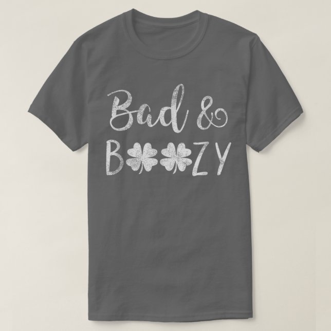 Bad and Boozy St Patricks Day Kleeblatt Green Wome T-Shirt (Design vorne)