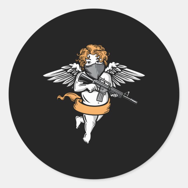 Bad Angel Aesthetic Grunge Pastel Goth Baddie Runder Aufkleber (Vorderseite)