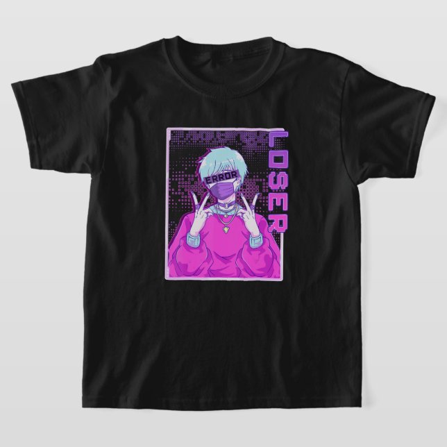 Bad Anime Boy Error Loser Vaporwave Punk Streetwea T-Shirt (Ablage )