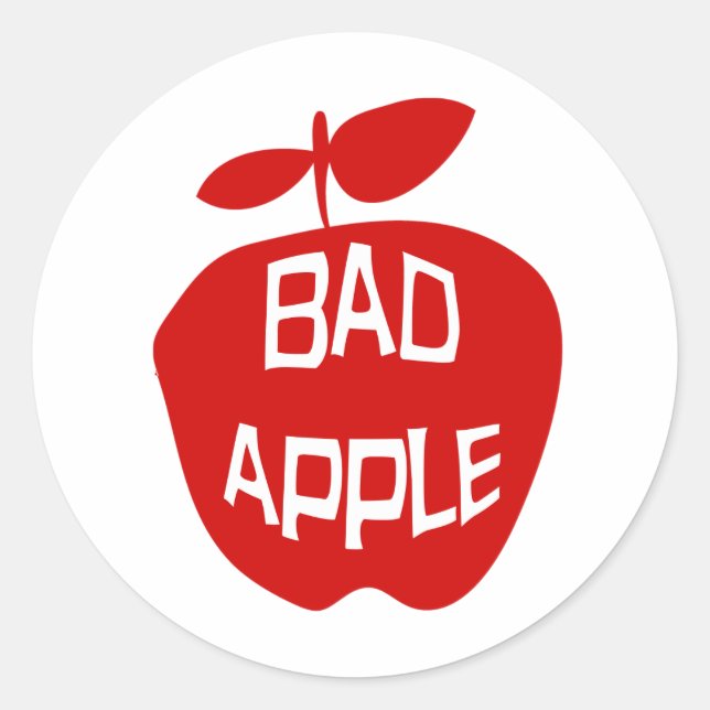 Bad Apple Fun Fruit Slogan Runder Aufkleber (Vorderseite)