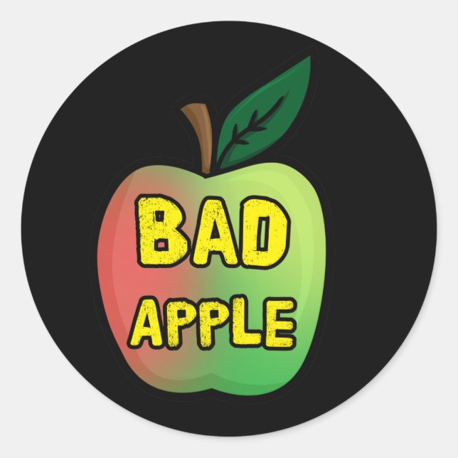 Bad Apple Runder Aufkleber (Vorderseite)