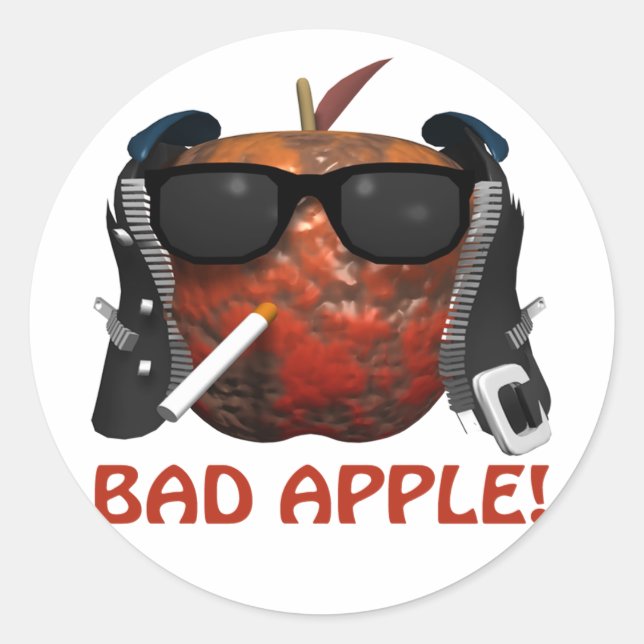 Bad Apple Runder Aufkleber (Vorderseite)