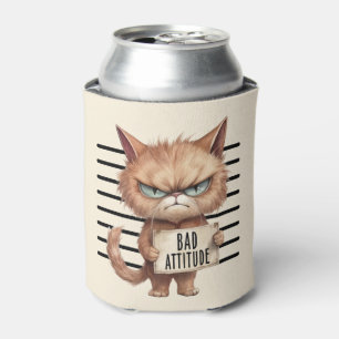 Bad Attitude Cat Mugshot - Funny Feline Design Dosenkühler
