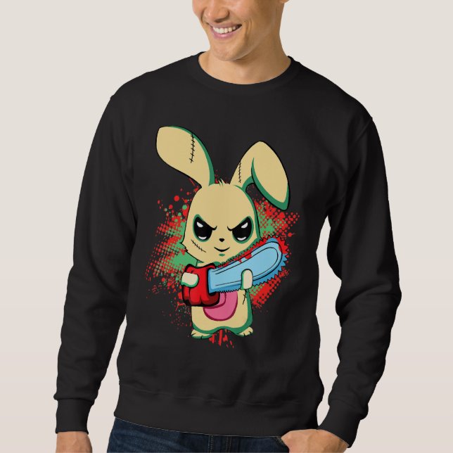 Bad Beängstigend Saw Evil Bunny, Happy Ostersonnta Sweatshirt (Vorderseite)
