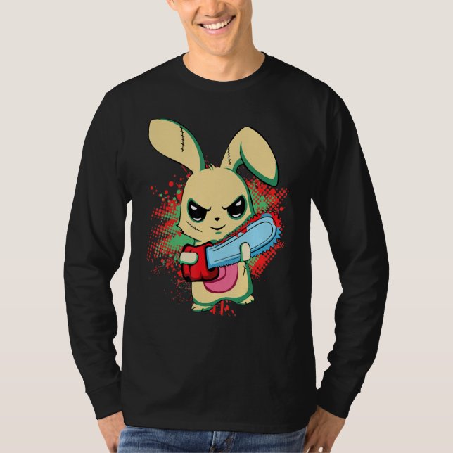 Bad Beängstigend Saw Evil Bunny, Happy Ostersonnta T-Shirt (Vorderseite)