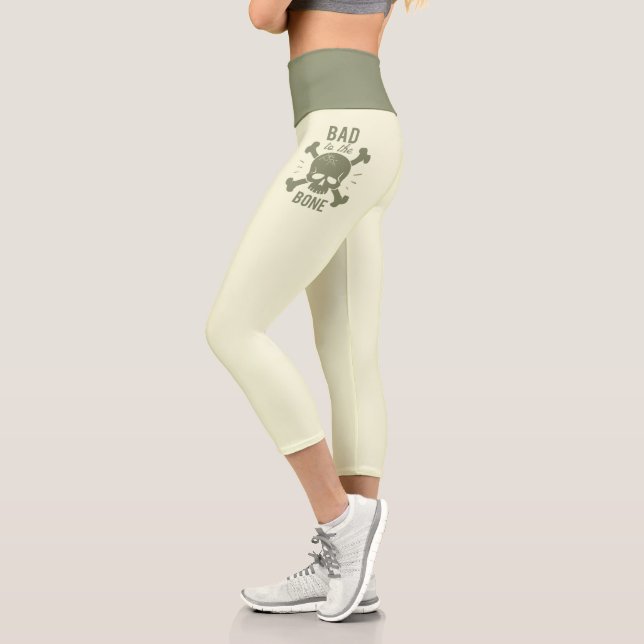 Bad Bone Skull & Crossbones Capri Leggings (Links)